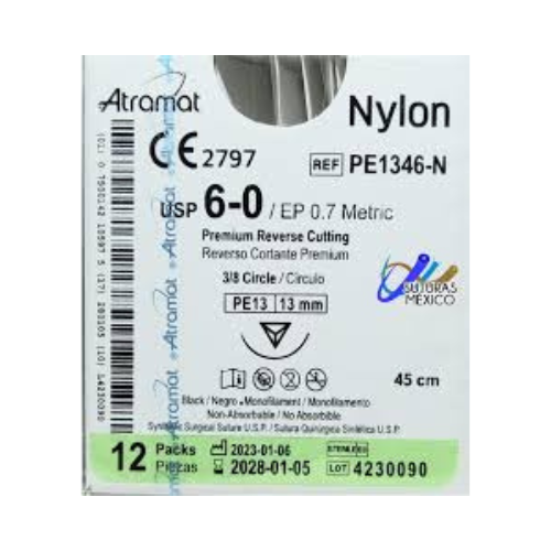 NYLON 6/0 3/8 PE 13 MM 45CM PE1346 C/12