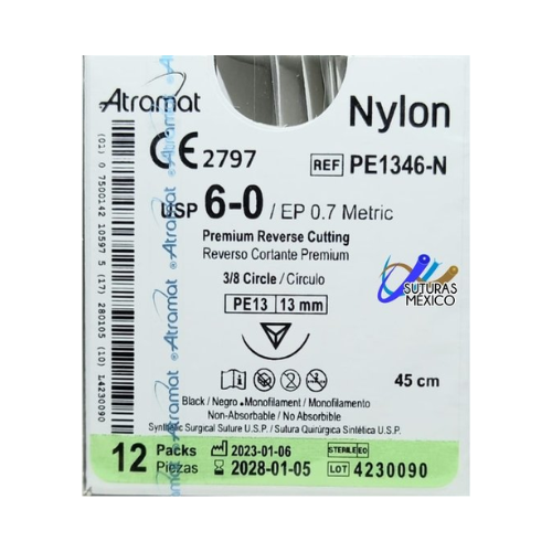 POLIPROPILENO 6/0 13MM 45 PE1366 C/12