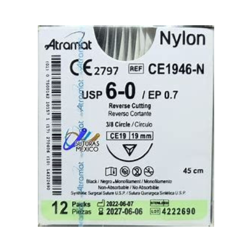NYLON 6/0 19 MM 45 CM CE1946 C/12