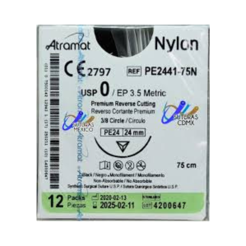 NYLON 1/0 3/8 CE24MM 75 CM CE2441 C/12