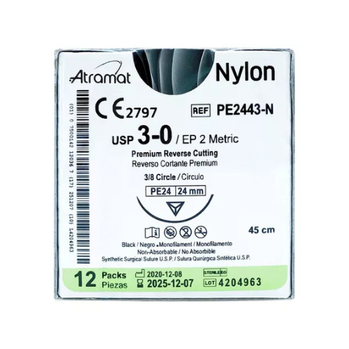 NYLON 3/0 24 MM 3/8 45 CM PE2443 C/12