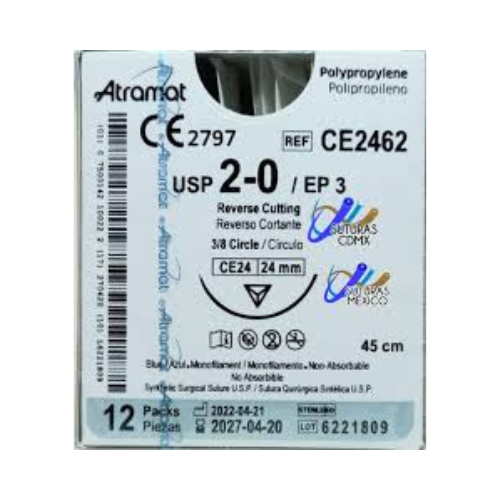 POLIPROPILENO 2/0 3/8 24MM 45 CE2462 C/1