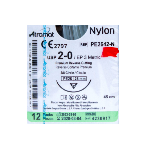 NYLON 2/0 25 MM 45 PE2542 C/12