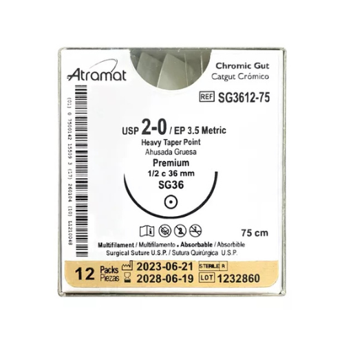 CATGUT CROMICO 2/0 36 75CM SG3612 C/12