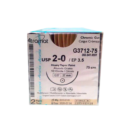 CATGUT CROMICO 2/0 1/2 G37MM 75CM G3712