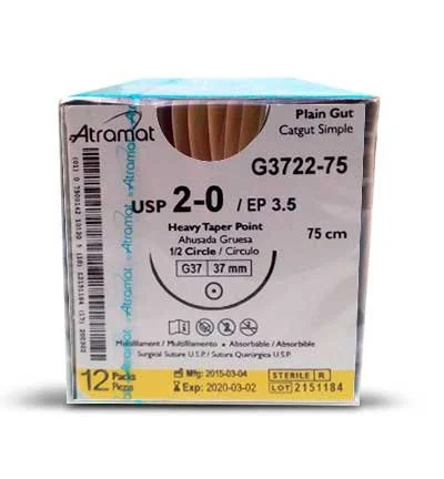 CATGUT SIMPLE 2/0 37MM 75CM G3722 C/12