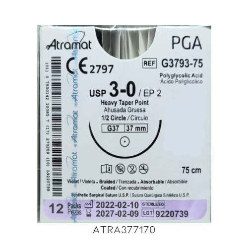 ACID POLIGLICOLICO 3/0 1/2 37 75CM G3793