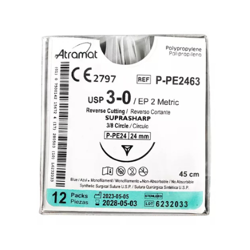 POLIPROPILENO 3/0 3/8 24MM PE2463 C/12