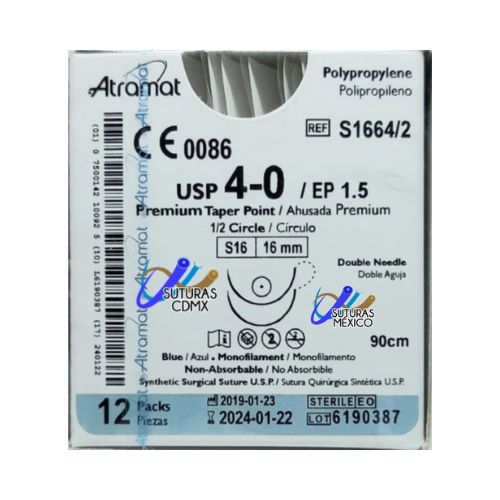 POLIPROPILENO 4/0 1/2 S16X2 16MM S1664/2