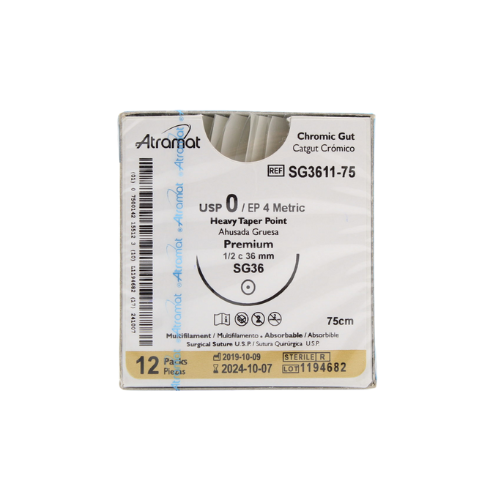 CATGUT CROMICO 0 36MM SG3611 C/12
