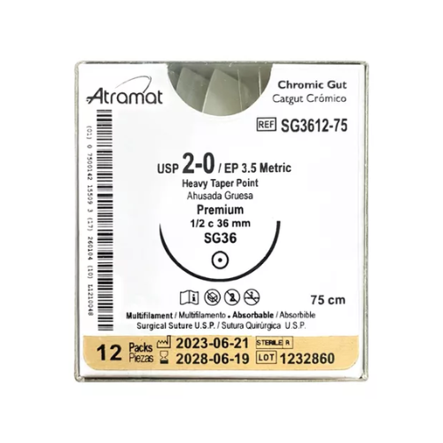 CATCUT CROMICO 2/0 1/2 SR 36MM 75 SR3612