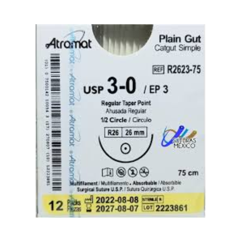 CATGUT SIMPLE 3/0 37 MM75 CM SR3623 C/12