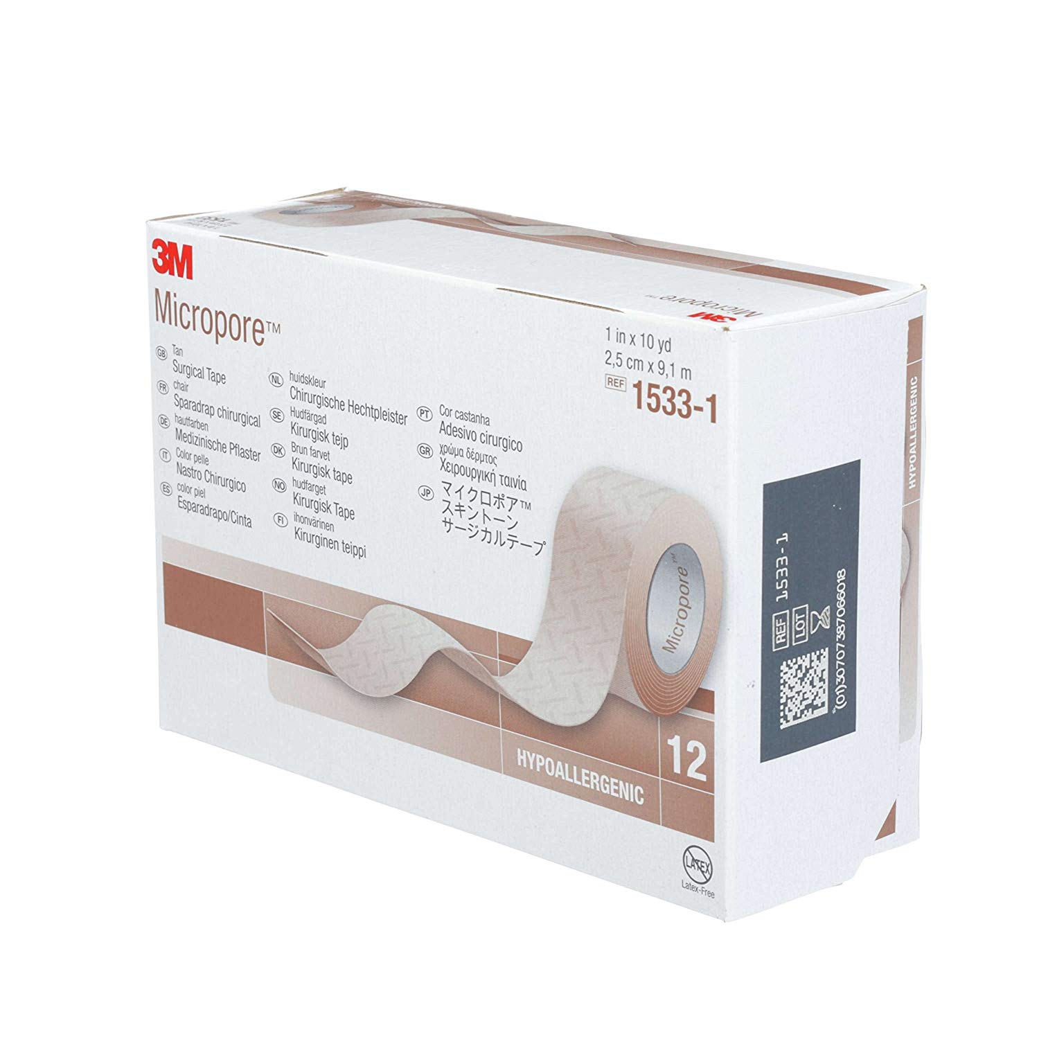 MICROPORE COLOR PIEL 1" C/12