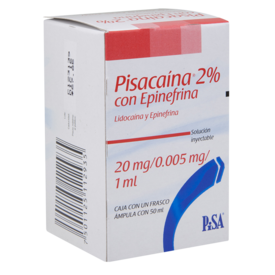 * PISACAINA AL 2% C/EPINEFRINA 50 ML AMP