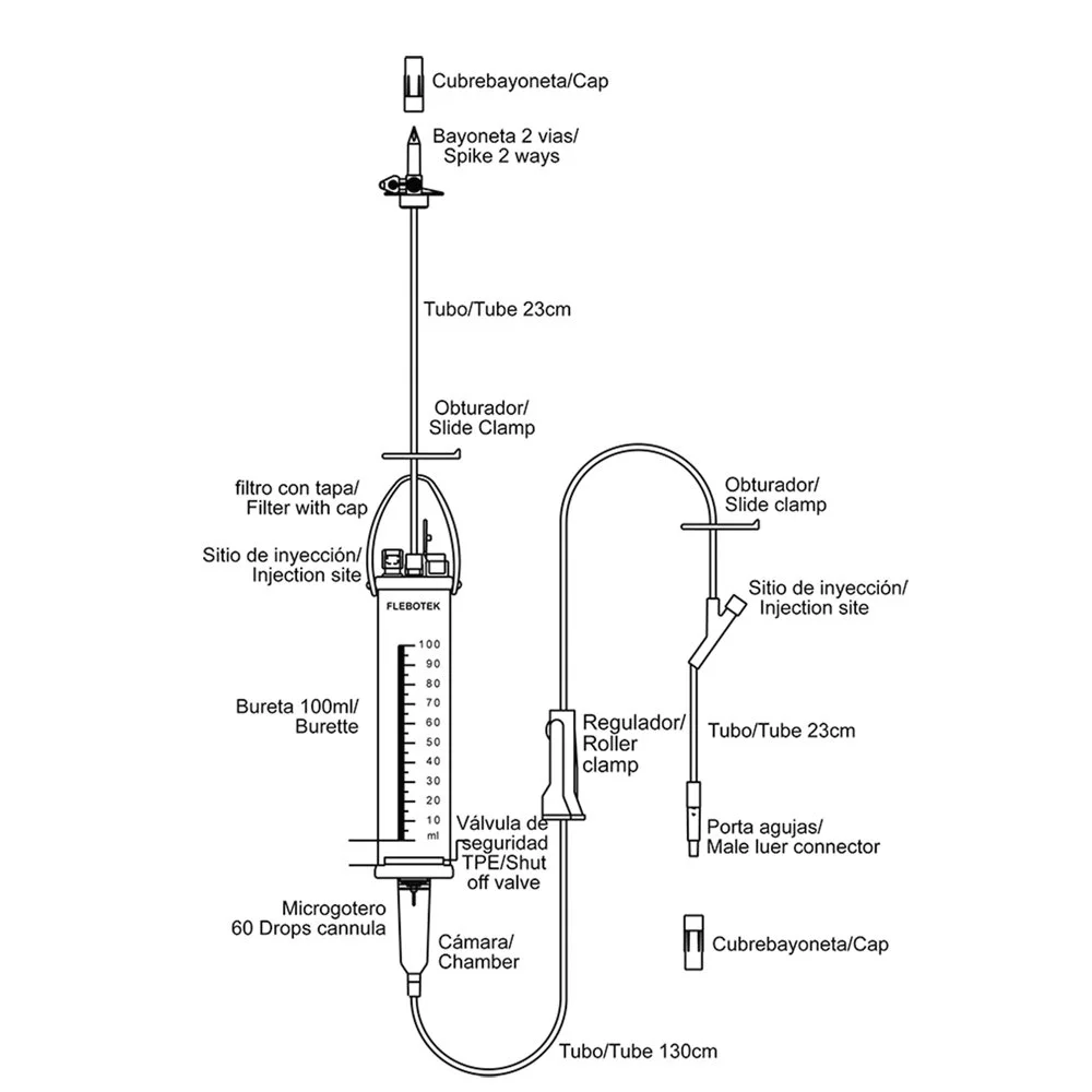 FLEBOTEK 0-100 BURETA 100 EQ VENOCLISIS