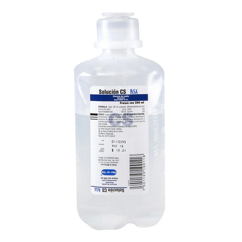 *SOL CLORURO DE SODIO INY 250 ML PLAST