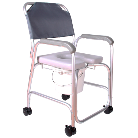 SILLA COMODO DUCHA ALUM C/RUEDA R203091